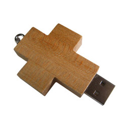 KH W010 木製の十字架の形をしたUSBフラッシュドライブの画像