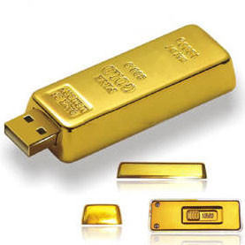 KH M023 Altın çubuk USB bellek resmi
