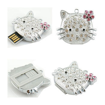 KH J006 Hello Kitty yapay elmaslı USB bellek resmi