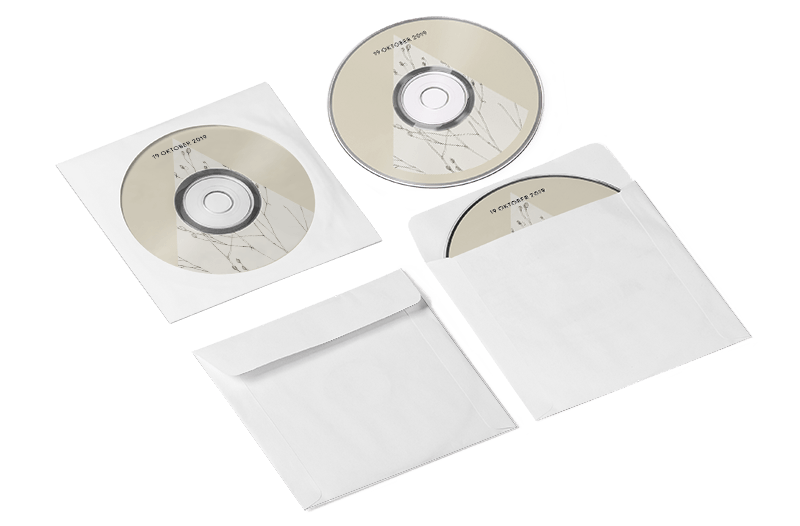 Imagen de CD - Copia e impresión + bolsa de papel con ventana transparente y solapa