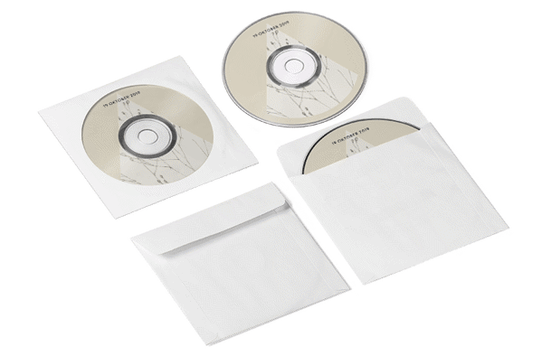 Afbeelding van CD - Kopiëren en afdrukken + papieren zak met doorzichtig venster en klep