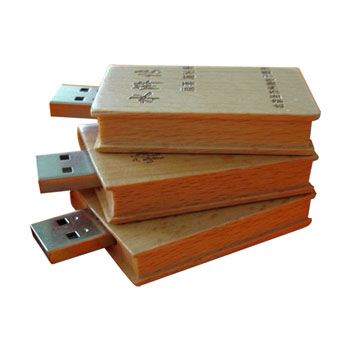 Imagen de KH W011 Memoria USB de madera en forma de minilibro