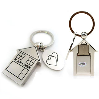 Afbeelding van M 026 Metalen huis USB stick met sleutelhanger