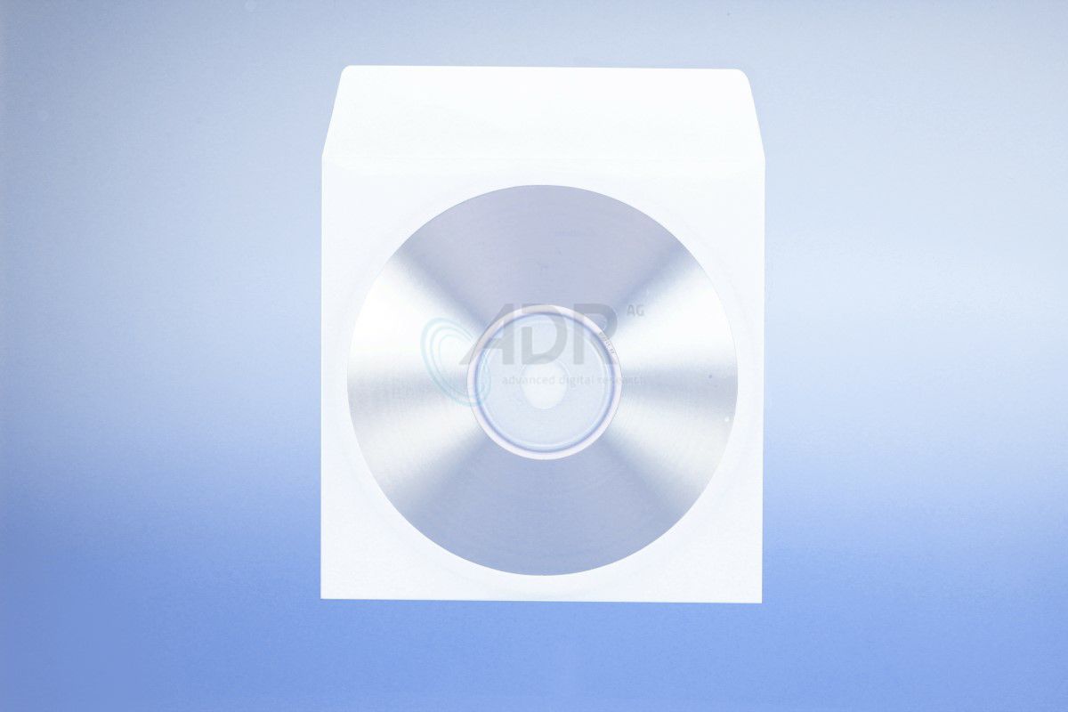 รูปภาพของ Blu-ray Discs Pressen 25GB + Papiertasche mit Klarsichtfenster und Klappe
